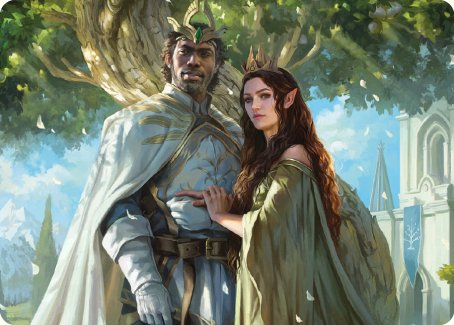 Aragorn and Arwen, Wed Art Card [The Lord of the Rings: Tales of Middle-earth Art Series] | Shuffle n Cut Hobbies & Games