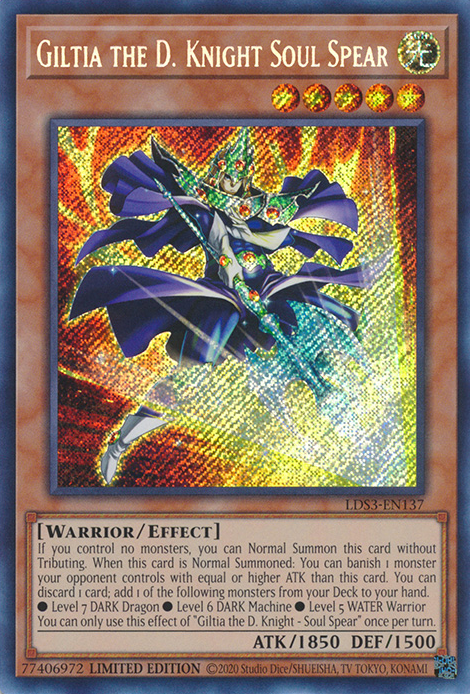 Giltia the D. Knight Soul Spear [LDS3-EN137] Secret Rare | Shuffle n Cut Hobbies & Games