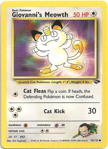 Giovanni's Meowth (74/132) [Gym Challenge Unlimited] | Shuffle n Cut Hobbies & Games