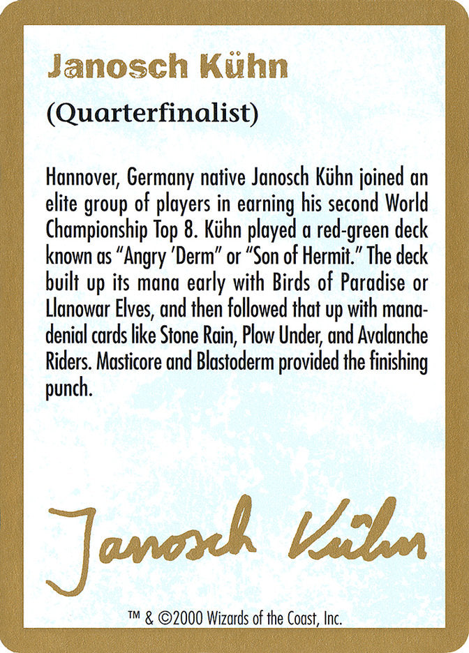 Janosch Kuhn Bio (2000) [World Championship Decks 2000] | Shuffle n Cut Hobbies & Games