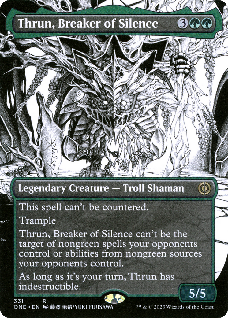 Thrun, Breaker of Silence (Borderless Manga) [Phyrexia: All Will Be One] | Shuffle n Cut Hobbies & Games