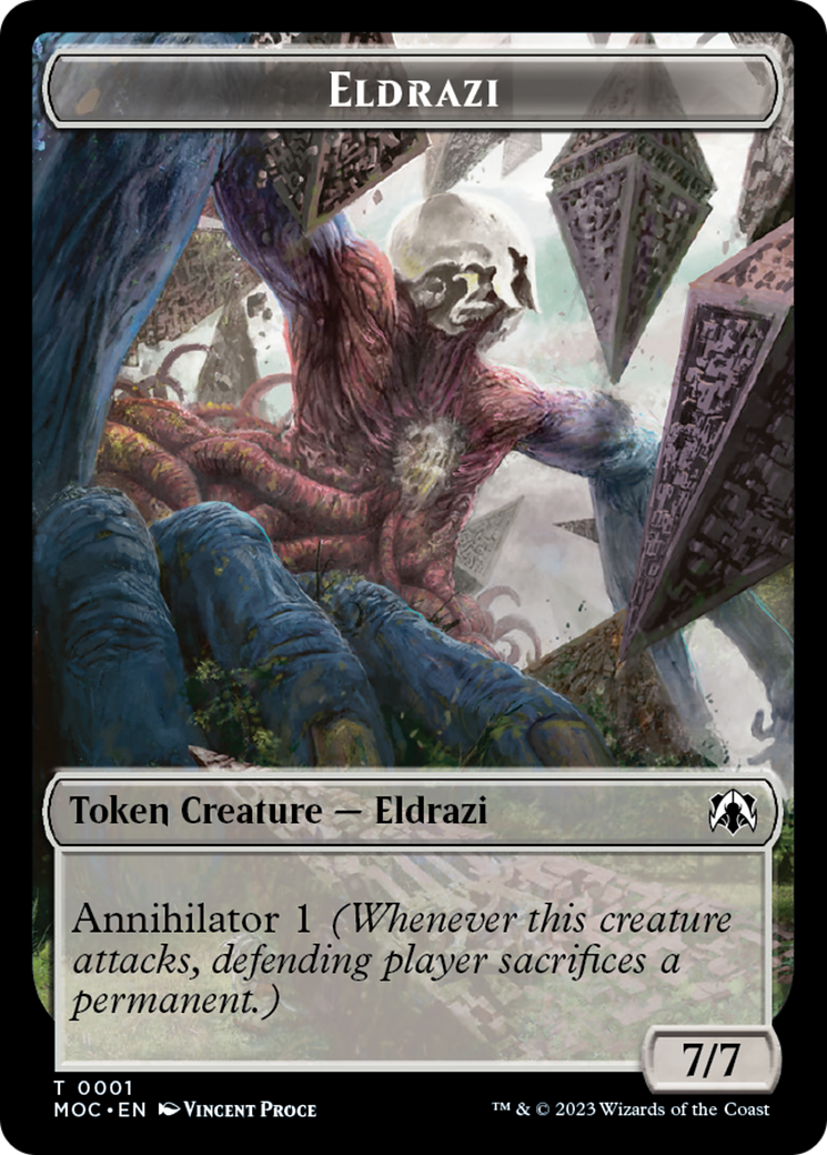 Goblin // Eldrazi Double-Sided Token [March of the Machine Commander Tokens] | Shuffle n Cut Hobbies & Games