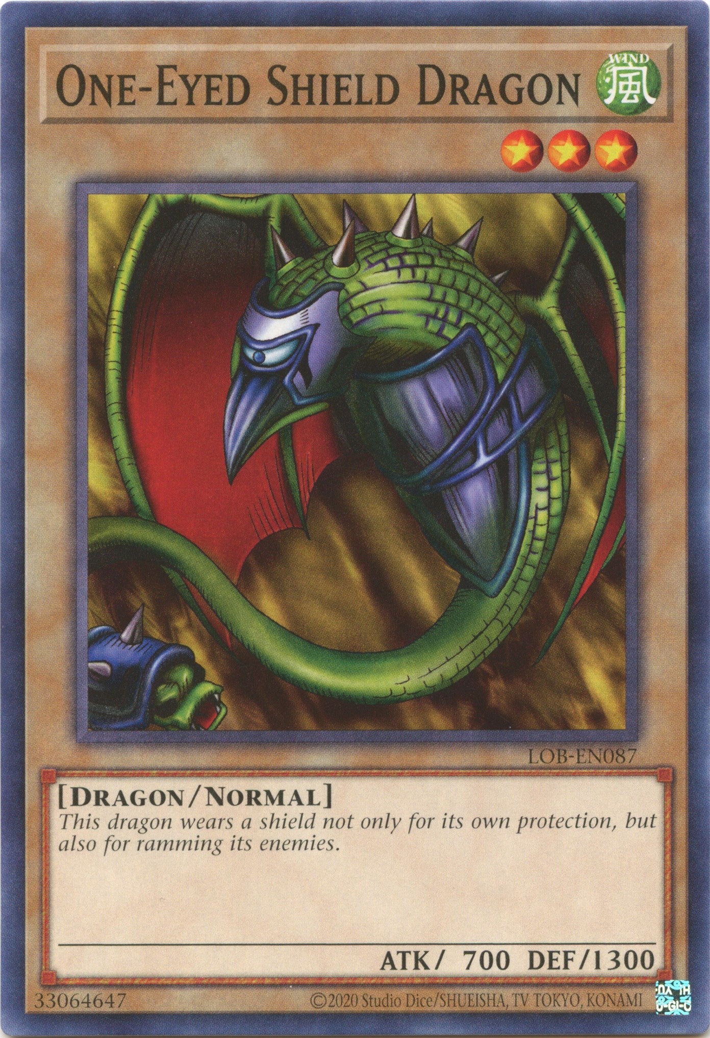 One-Eyed Shield Dragon (25th Anniversary) [LOB-EN087] Common | Shuffle n Cut Hobbies & Games