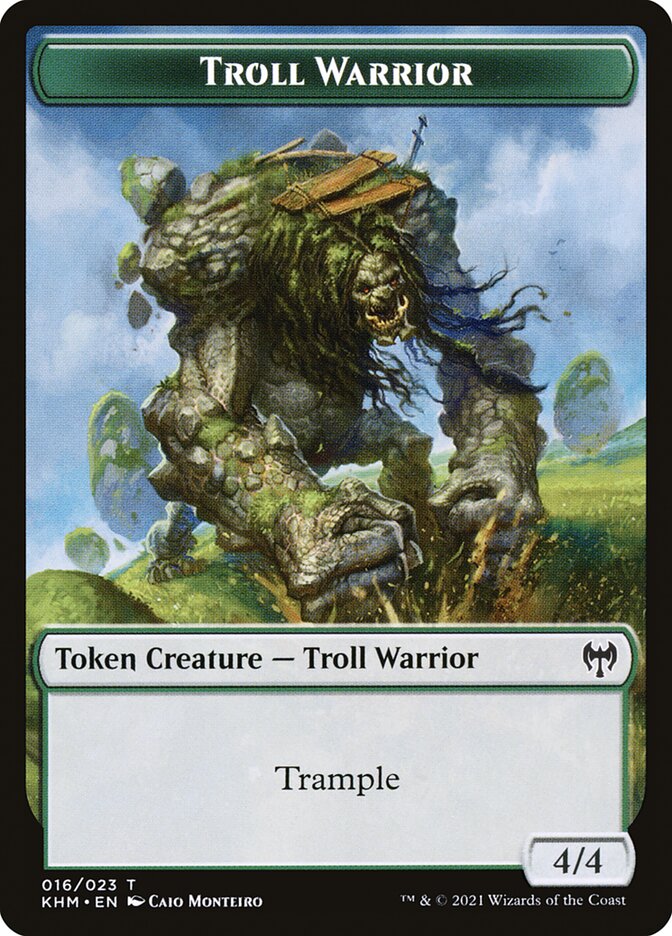 Treasure // Troll Warrior Double-Sided Token [Kaldheim Tokens] | Shuffle n Cut Hobbies & Games