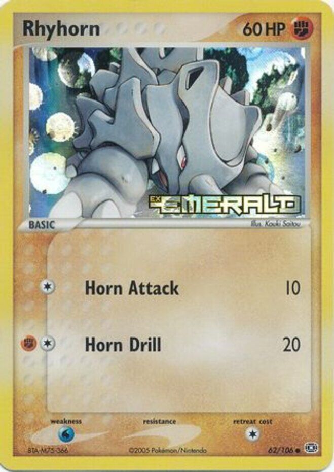 Rhyhorn (62/106) (Stamped) [EX: Emerald] | Shuffle n Cut Hobbies & Games