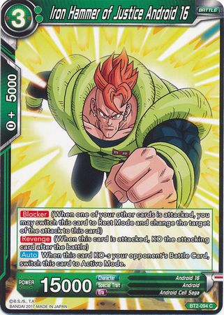 Iron Hammer of Justice Android 16 [BT2-094] | Shuffle n Cut Hobbies & Games