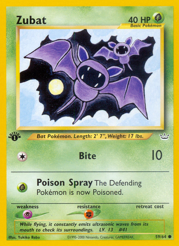 Zubat (59/64) [Neo Revelation 1st Edition] | Shuffle n Cut Hobbies & Games