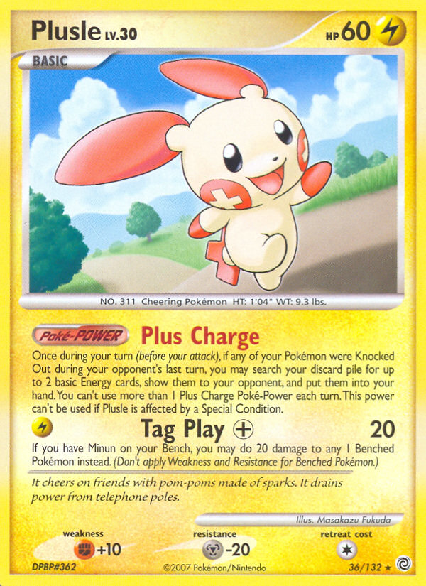 Plusle (36/132) [Diamond & Pearl: Secret Wonders] | Shuffle n Cut Hobbies & Games