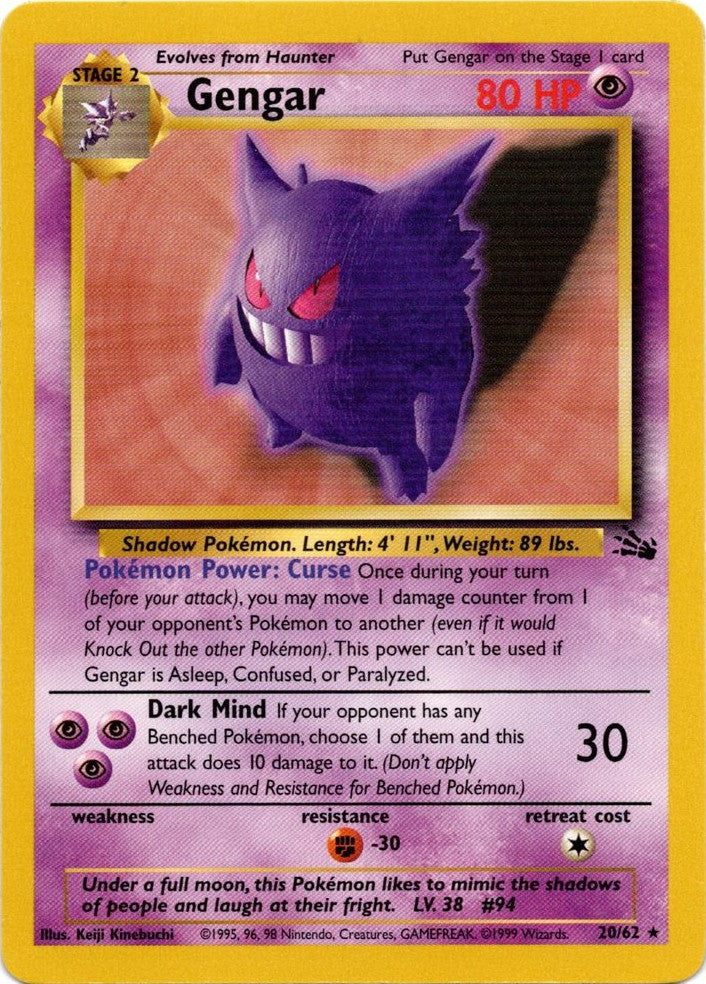 Gengar (20/62) [Fossil Unlimited] | Shuffle n Cut Hobbies & Games