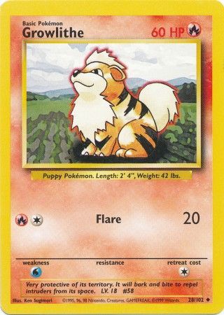 Growlithe (28/102) [Base Set Unlimited] | Shuffle n Cut Hobbies & Games