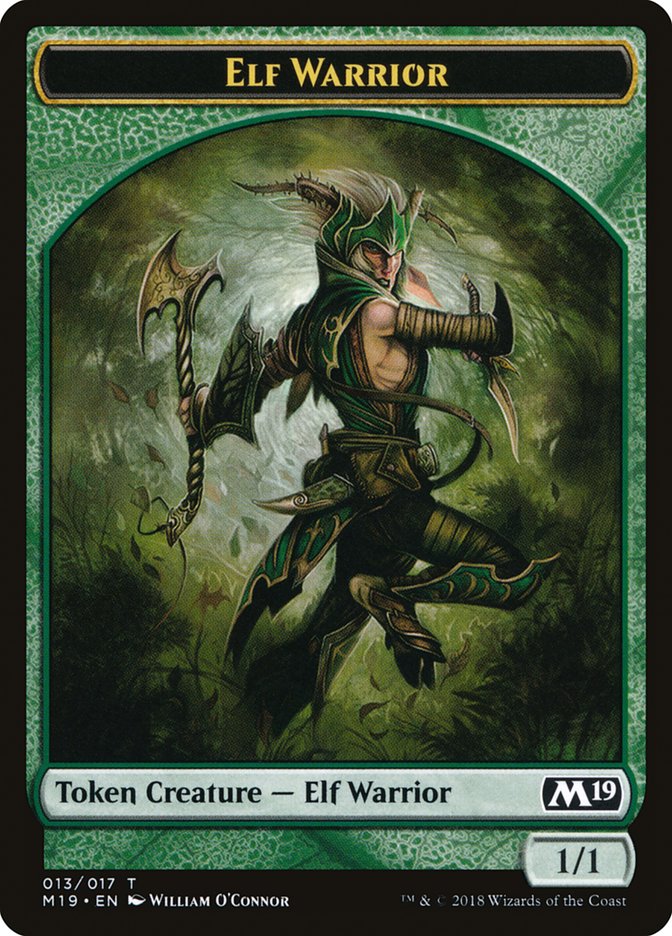 Elf Warrior Token [Core Set 2019 Tokens] | Shuffle n Cut Hobbies & Games