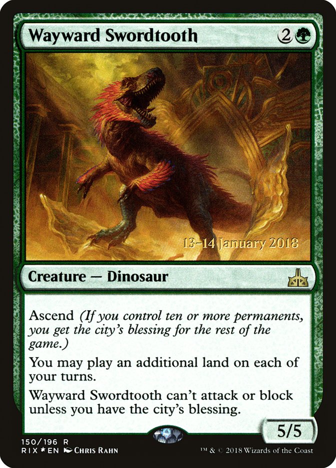 Wayward Swordtooth [Rivals of Ixalan Prerelease Promos] | Shuffle n Cut Hobbies & Games