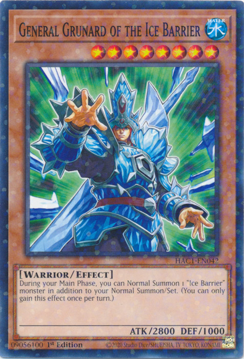 General Grunard of the Ice Barrier (Duel Terminal) [HAC1-EN042] Common | Shuffle n Cut Hobbies & Games