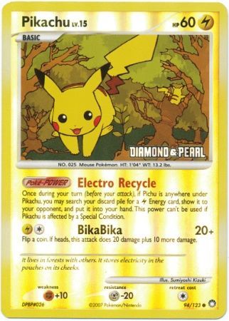 Pikachu (94/123) [Burger King Promos: 2008 Collection] | Shuffle n Cut Hobbies & Games