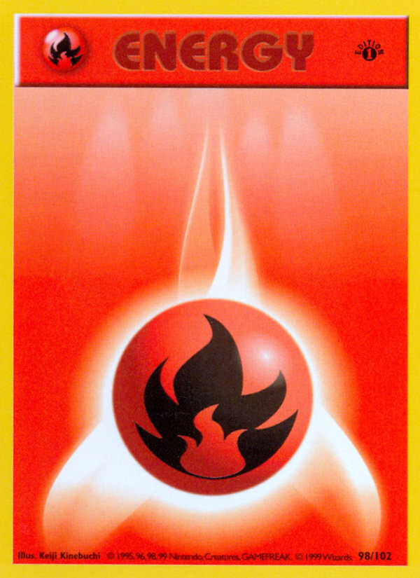 Fire Energy (98/102) (Shadowless) [Base Set 1st Edition] | Shuffle n Cut Hobbies & Games