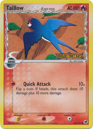 Taillow (66/101) (Delta Species) (Stamped) [EX: Dragon Frontiers] | Shuffle n Cut Hobbies & Games