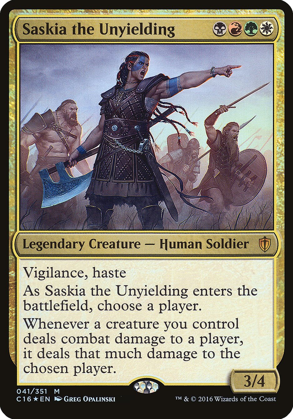 Saskia the Unyielding (Oversized) [Commander 2016 Oversized] | Shuffle n Cut Hobbies & Games