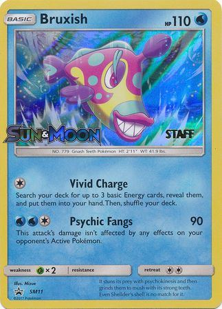 Bruxish (SM11) (Staff Prerelease Promo) [Sun & Moon: Black Star Promos] | Shuffle n Cut Hobbies & Games