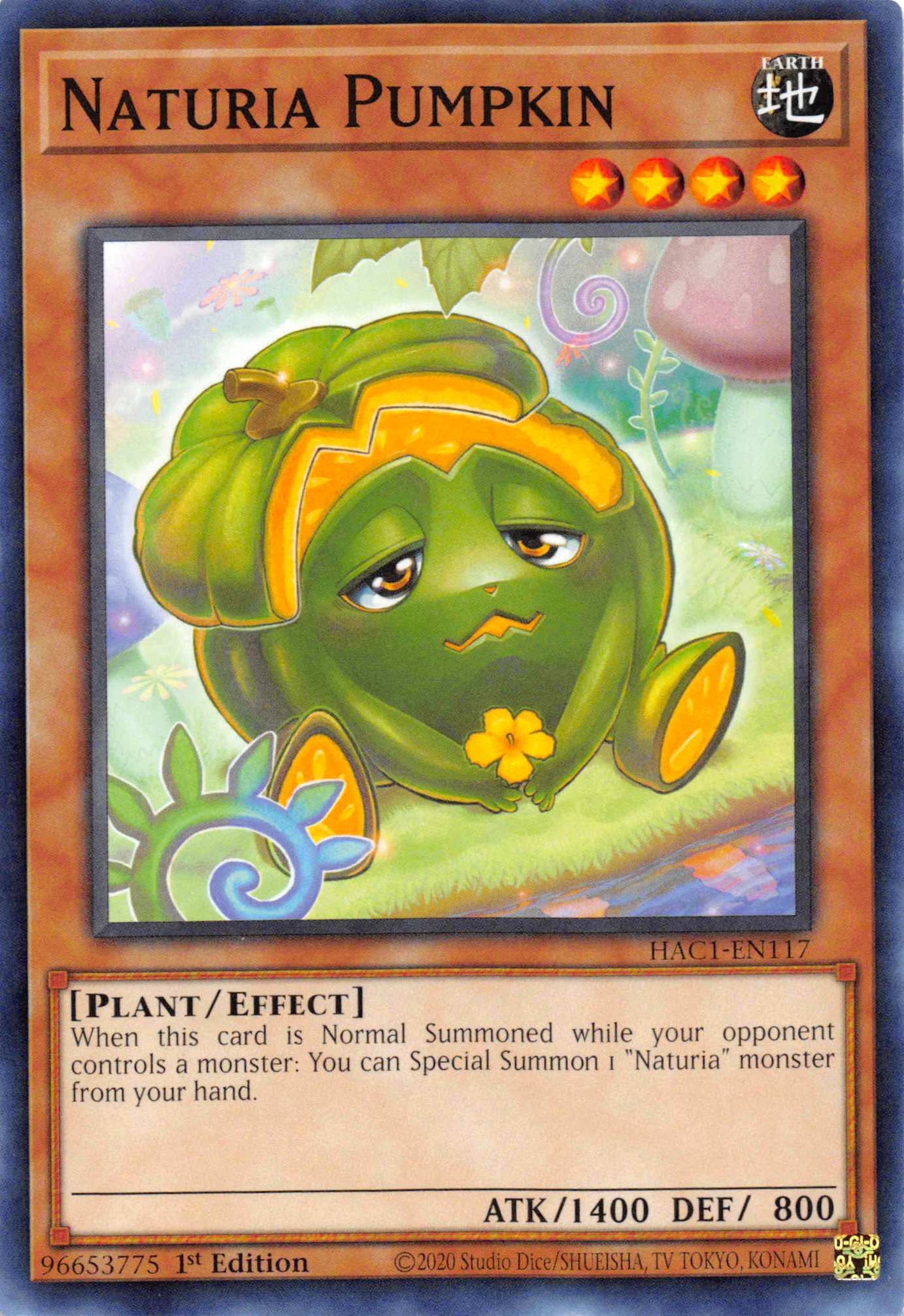 Naturia Pumpkin (Duel Terminal) [HAC1-EN117] Parallel Rare | Shuffle n Cut Hobbies & Games