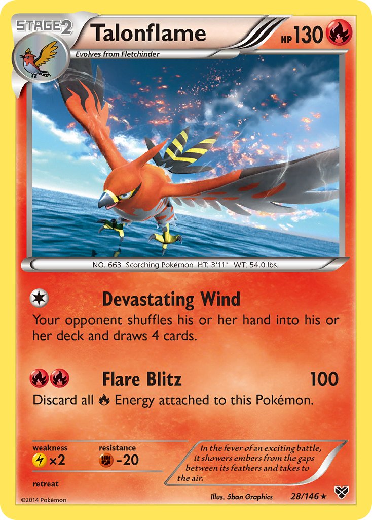 Talonflame (28/146) (Cosmos Holo) (Blister Exclusive) [XY: Base Set] | Shuffle n Cut Hobbies & Games