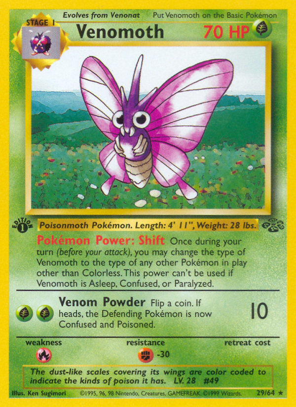 Venomoth (29/64) [Jungle 1st Edition] | Shuffle n Cut Hobbies & Games