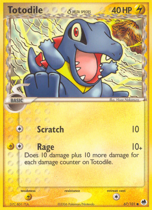 Totodile (67/101) (Delta Species) [EX: Dragon Frontiers] | Shuffle n Cut Hobbies & Games