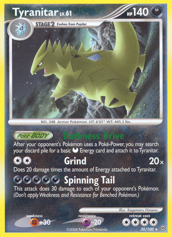 Tyranitar (30/100) (Theme Deck Exclusive) [Diamond & Pearl: Stormfront] | Shuffle n Cut Hobbies & Games