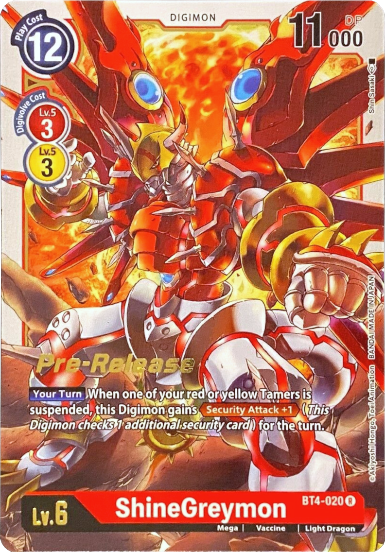 ShineGreymon [BT4-020] [Great Legend Pre-Release Promos] | Shuffle n Cut Hobbies & Games