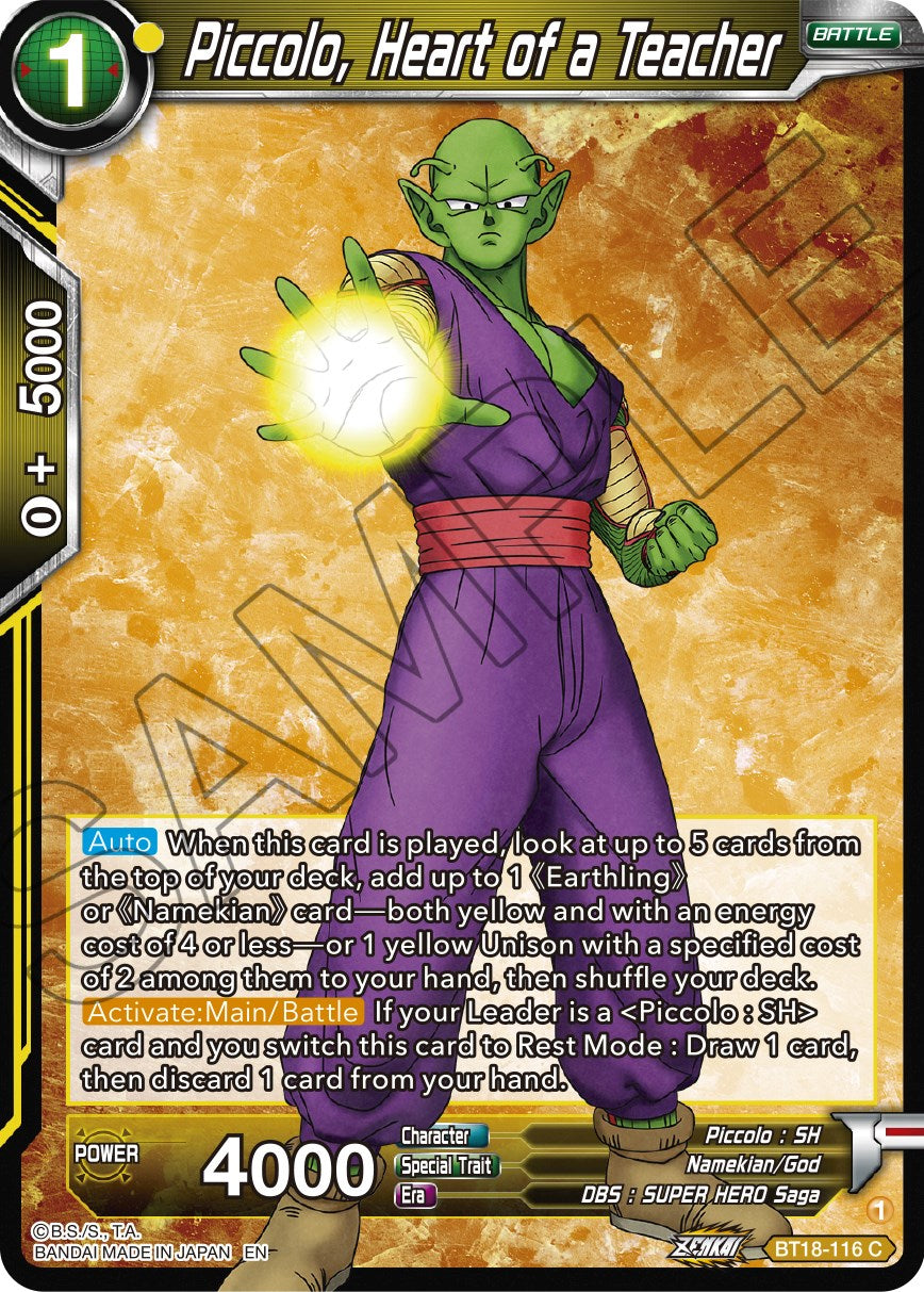 Piccolo, Heart of a Teacher (BT18-116) [Dawn of the Z-Legends] | Shuffle n Cut Hobbies & Games