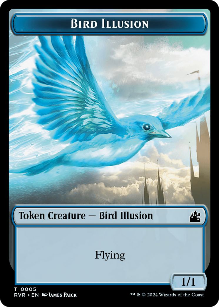 Spirit (0018) // Bird Illusion Double-Sided Token [Ravnica Remastered Tokens] | Shuffle n Cut Hobbies & Games