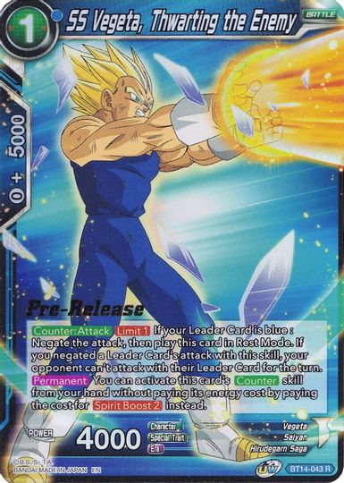 SS Vegeta, Thwarting the Enemy (BT14-043) [Cross Spirits Prerelease Promos] | Shuffle n Cut Hobbies & Games