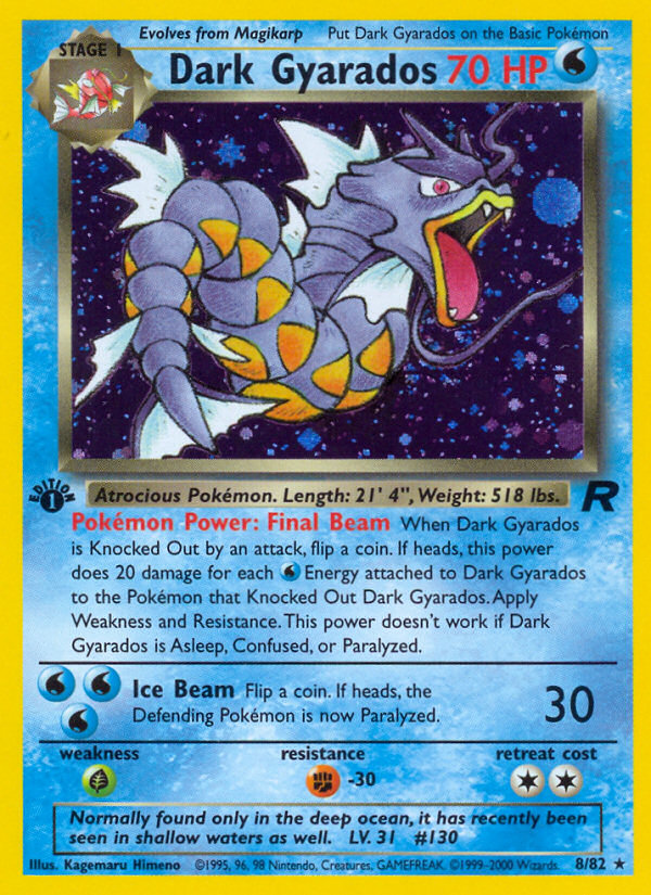 Dark Gyarados (8/82) [Team Rocket 1st Edition] | Shuffle n Cut Hobbies & Games