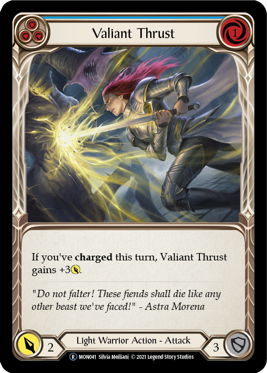 Valiant Thrust (Blue) [U-MON041] Unlimited Edition Normal | Shuffle n Cut Hobbies & Games