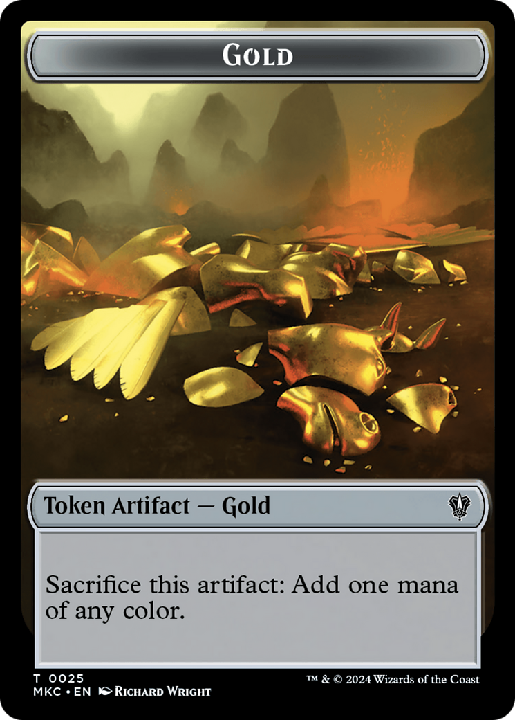 Gold // Treasure Double-Sided Token [Murders at Karlov Manor Commander Tokens] | Shuffle n Cut Hobbies & Games