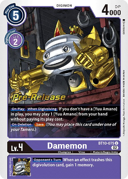 Damemon [BT10-075] [Xros Encounter Pre-Release Cards] | Shuffle n Cut Hobbies & Games