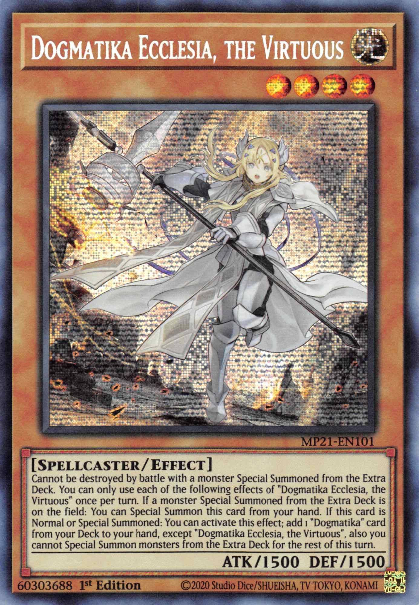 Dogmatika Ecclesia, the Virtuous [MP21-EN101] Prismatic Secret Rare | Shuffle n Cut Hobbies & Games