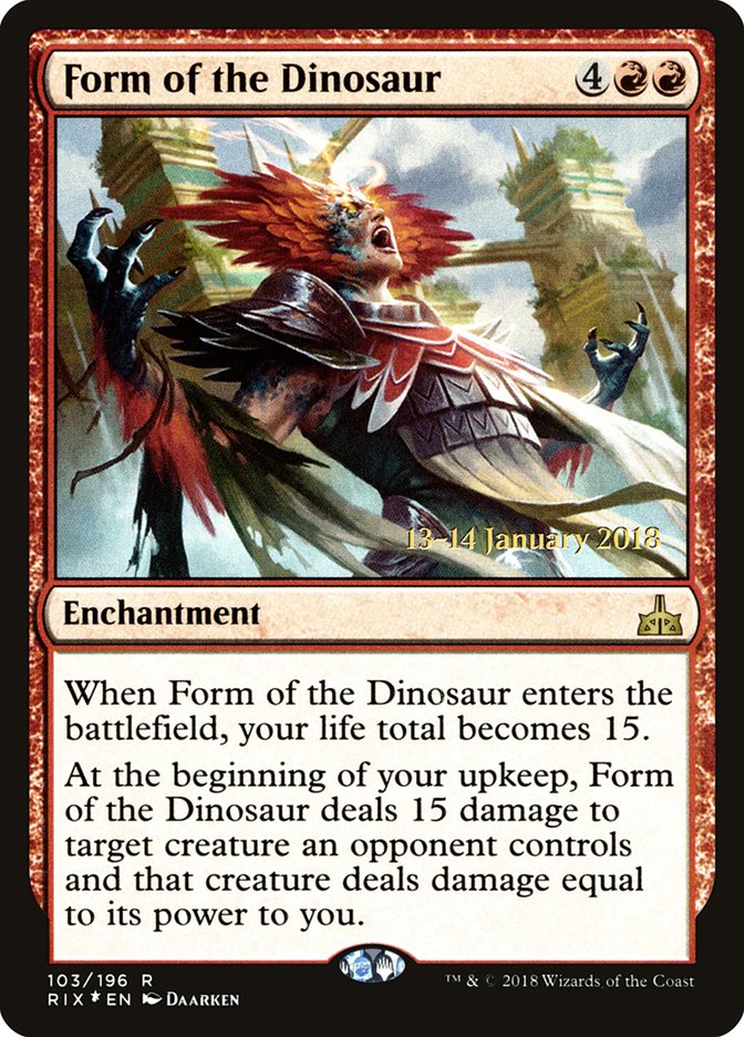 Form of the Dinosaur [Rivals of Ixalan Prerelease Promos] | Shuffle n Cut Hobbies & Games