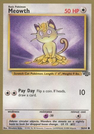 Meowth (56/64) (Gold Bordered Promo) [Jungle Unlimited] | Shuffle n Cut Hobbies & Games