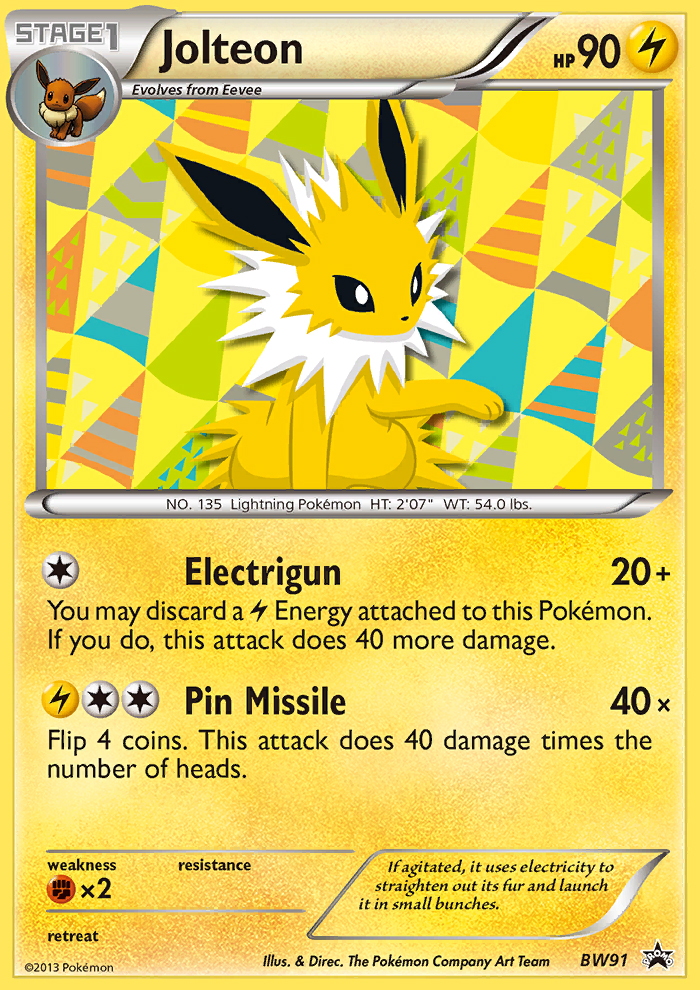 Jolteon (BW91) [Black & White: Black Star Promos] | Shuffle n Cut Hobbies & Games