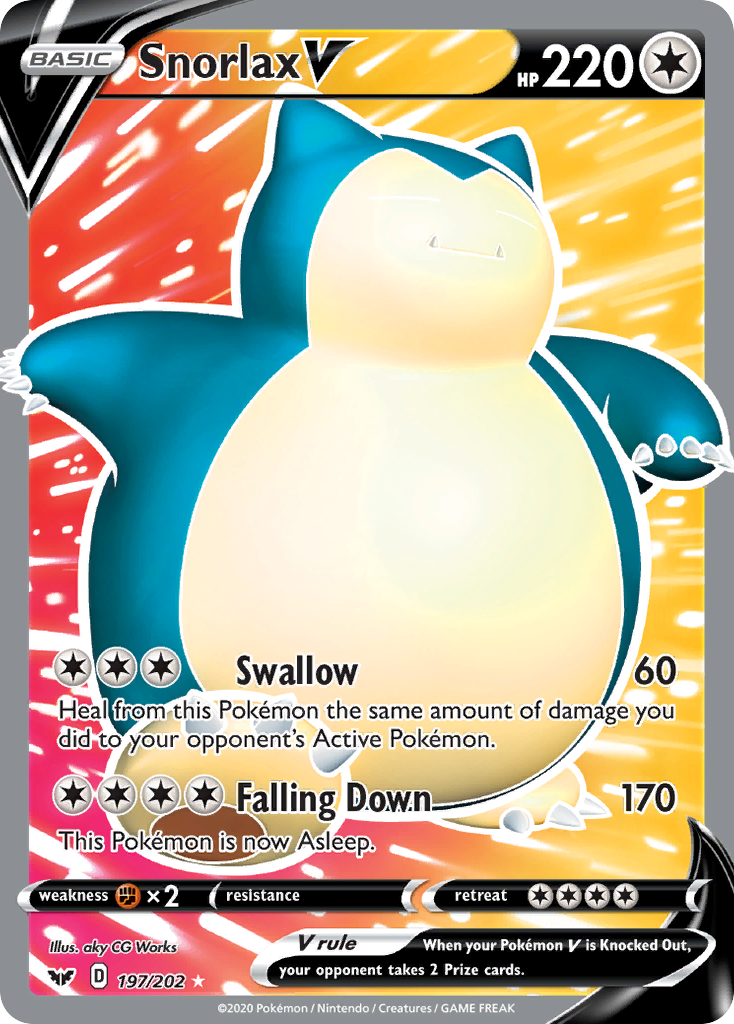 Snorlax V (197/202) [Sword & Shield: Base Set] | Shuffle n Cut Hobbies & Games