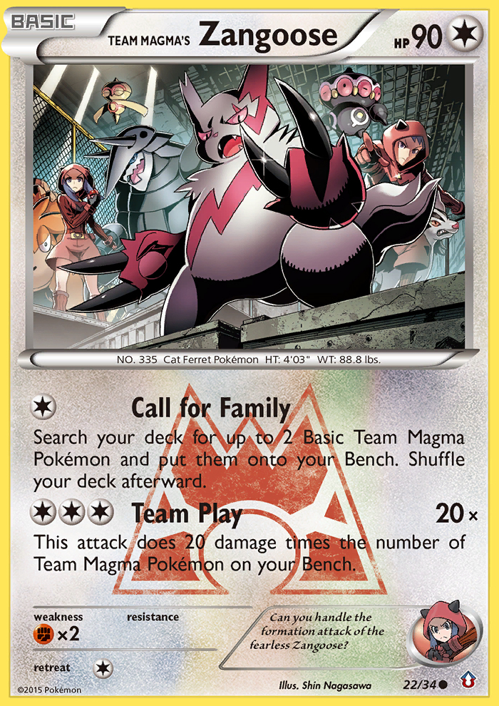 Team Magma's Zangoose (22/34) [XY: Double Crisis] | Shuffle n Cut Hobbies & Games