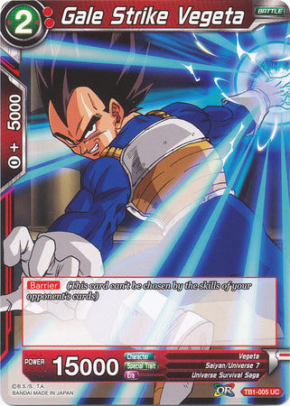 Gale Strike Vegeta [TB1-005] | Shuffle n Cut Hobbies & Games