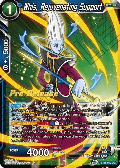 Whis, Rejuvenating Support (BT16-040) [Realm of the Gods Prerelease Promos] | Shuffle n Cut Hobbies & Games