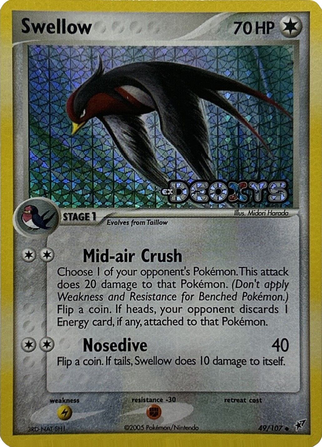 Swellow (49/107) (Stamped) [EX: Deoxys] | Shuffle n Cut Hobbies & Games