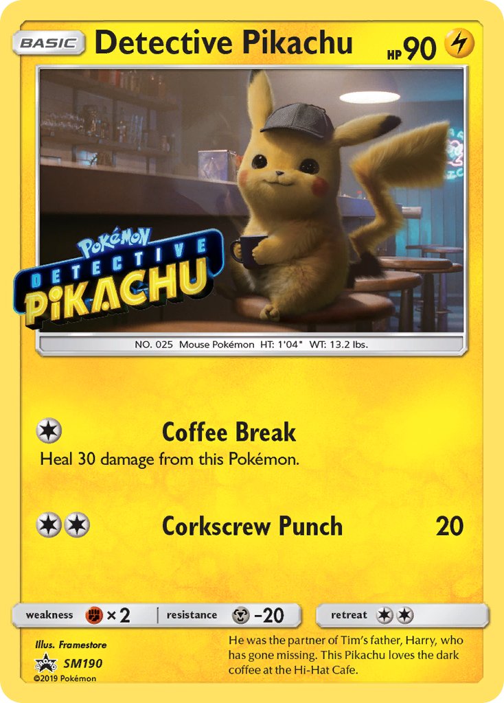 Detective Pikachu (SM190) (Stamped) [Sun & Moon: Black Star Promos] | Shuffle n Cut Hobbies & Games