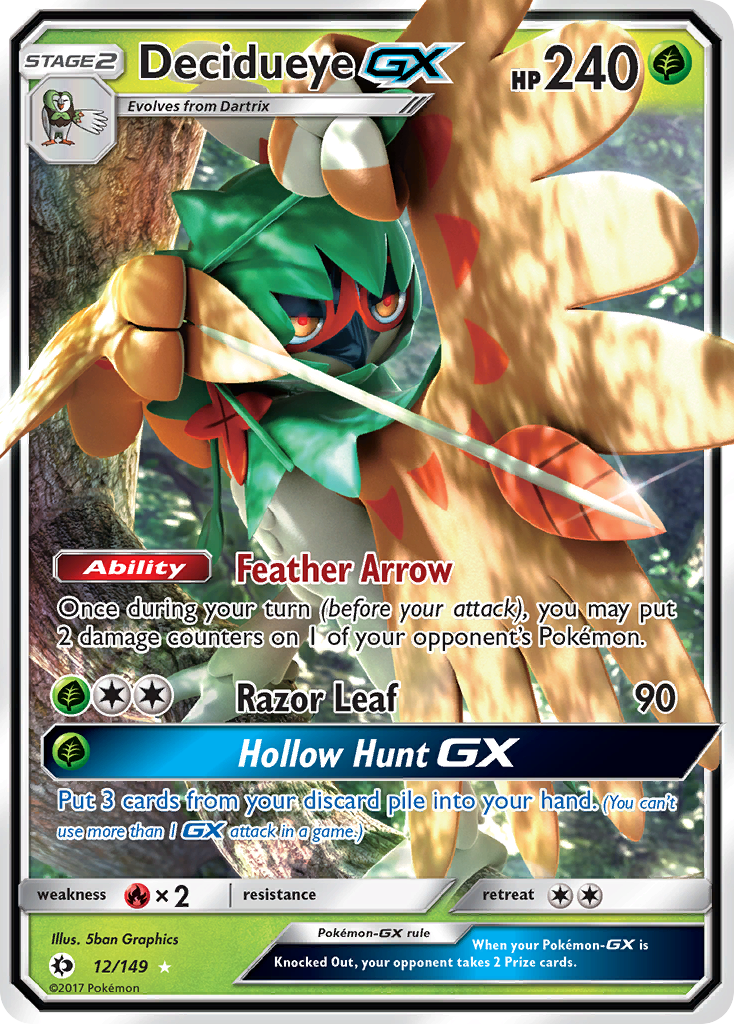 Decidueye GX (12/149) [Sun & Moon: Base Set] | Shuffle n Cut Hobbies & Games