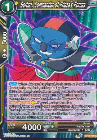 Sorbet, Commander of Frieza's Forces [BT12-104] | Shuffle n Cut Hobbies & Games