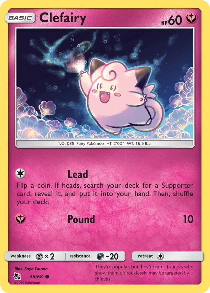 Clefairy (38/68) [Sun & Moon: Hidden Fates] | Shuffle n Cut Hobbies & Games