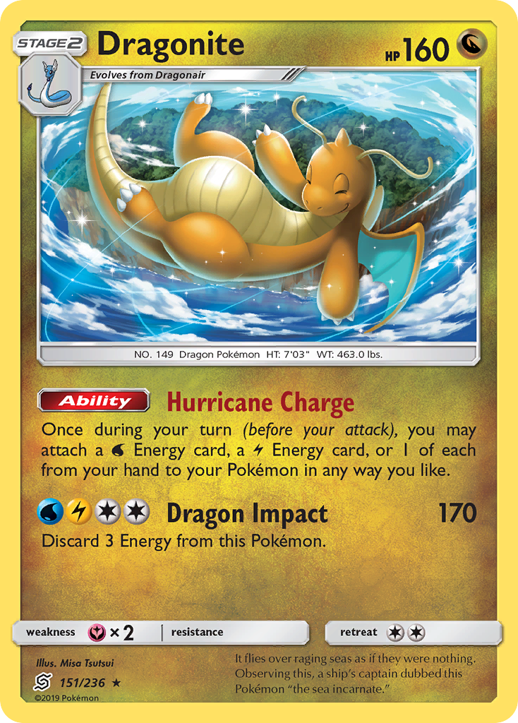 Dragonite (151/236) (Cosmos Holo) [Sun & Moon: Unified Minds] | Shuffle n Cut Hobbies & Games