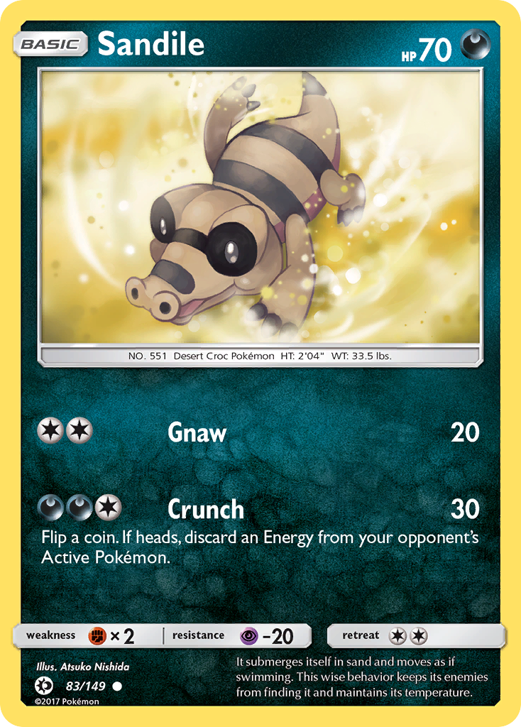 Sandile (83/149) [Sun & Moon: Base Set] | Shuffle n Cut Hobbies & Games